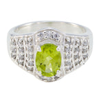 Peridot Halo African 925 Silver Green Gemstone Mid weight Feminine Ring Jewellery