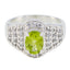 Peridot Halo African 925 Silver Green Gemstone Mid weight Feminine Ring Jewellery