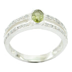 Peridot Halo French 925 Sterling Silver Green Gems Featherlight Luxurious Ring Jewelry