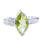 Peridot Halo Japanese 925 Silver Green Gemstones Dainty Romantic Ring Jewelry