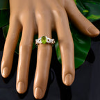 Peridot Halo African 92.5 Silver Green Gems Featherlight Abstract Ring Jewellery