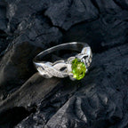 Peridot Halo African 92.5 Silver Green Gems Featherlight Abstract Ring Jewellery