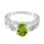 Peridot Halo African 92.5 Silver Green Gems Featherlight Abstract Ring Jewellery