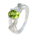 Peridot Halo African 92.5 Silver Green Gems Featherlight Abstract Ring Jewellery
