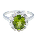 Peridot Halo Turkish Sterling Silver Green Gemstone Whisper thin Glamorous Ring Jewellery