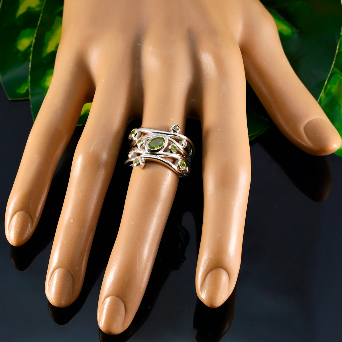 smoky quartz multiple Moroccan 925 Sterling Silver Brown Gemstones Mid weight Fairytale Ring Jewelry