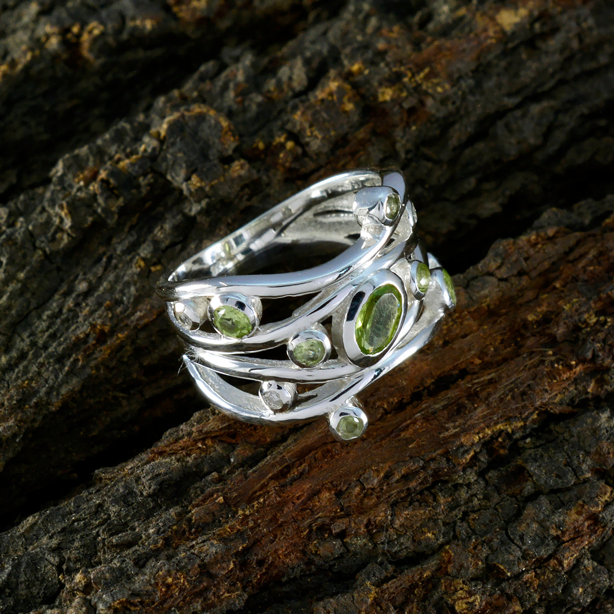 smoky quartz multiple Moroccan 925 Sterling Silver Brown Gemstones Mid weight Fairytale Ring Jewelry