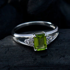 Peridot Halo Turkish 92.5 Silver Green Gemstones Dainty Graceful Ring Jewellery