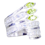 Peridot Halo Spanish 92.5 Silver Green Gemstone Chunky Heritage Ring Jewelry