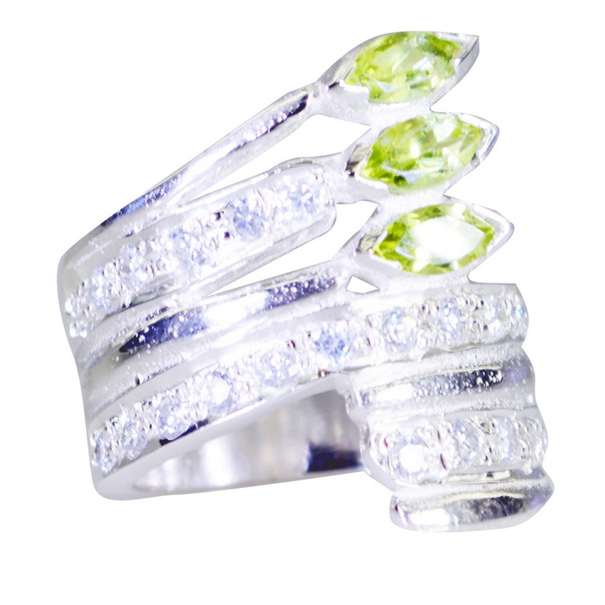 Peridot Halo Spanish 92.5 Silver Green Gemstone Chunky Heritage Ring Jewelry