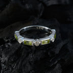 Peridot quarter Korean Sterling Silver Green Gemstones Dainty Trendy Band Jewellery