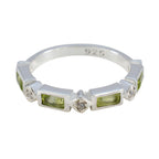 Peridot quarter Korean Sterling Silver Green Gemstones Dainty Trendy Band Jewellery