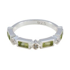 Peridot quarter Korean Sterling Silver Green Gemstones Dainty Trendy Band Jewellery