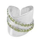 Peridot multiple Moroccan 92.5 Silver Green Gemstones Eye catching Art Deco Ring Jewellery