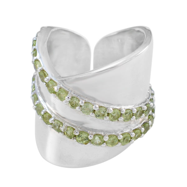 Peridot multiple Moroccan 92.5 Silver Green Gemstones Eye catching Art Deco Ring Jewellery