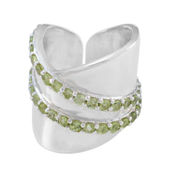 Peridot multiple Moroccan 92.5 Silver Green Gemstones Eye catching Art Deco Ring Jewellery