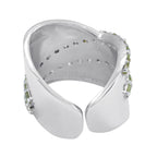 Peridot multiple Moroccan 92.5 Silver Green Gemstones Eye catching Art Deco Ring Jewellery