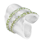 Peridot multiple Moroccan 92.5 Silver Green Gemstones Eye catching Art Deco Ring Jewellery