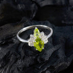 Peridot Toi et Moi Japanese 92.5 Silver Green Gemstones Elegant  Feminine Ring Jewellery