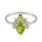 Peridot Toi et Moi Japanese 92.5 Silver Green Gemstones Elegant  Feminine Ring Jewellery