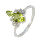 Peridot Toi et Moi Japanese 92.5 Silver Green Gemstones Elegant  Feminine Ring Jewellery