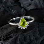 Peridot Halo Turkish Sterling Silver Green Gemstone Delicate Fairytale Ring Jewellery