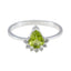 Peridot Halo Turkish Sterling Silver Green Gemstone Delicate Fairytale Ring Jewellery