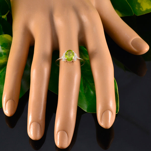 Peridot Halo American Silver Green Gemstones Delicate Glamorous Ring Jewellery