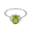Peridot Halo American Silver Green Gemstones Delicate Glamorous Ring Jewellery