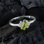 Peridot Halo Turkish Sterling Silver Green Gemstone Elegant  Modern Ring Jewelry