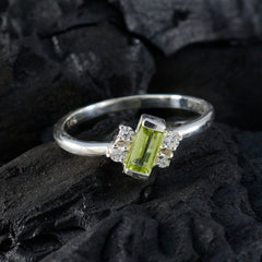 Peridot Halo Turkish Sterling Silver Green Gemstone Elegant  Modern Ring Jewelry