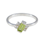 Peridot Halo Turkish Sterling Silver Green Gemstone Elegant  Modern Ring Jewelry