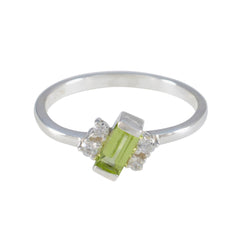 Peridot Halo Turkish Sterling Silver Green Gemstone Elegant  Modern Ring Jewelry