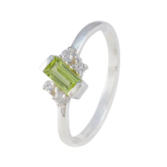 Peridot Halo Turkish Sterling Silver Green Gemstone Elegant  Modern Ring Jewelry