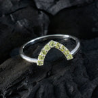 Peridot multiple Korean Sterling Silver Green Gemstone Elegant  crown Ring Jewellery