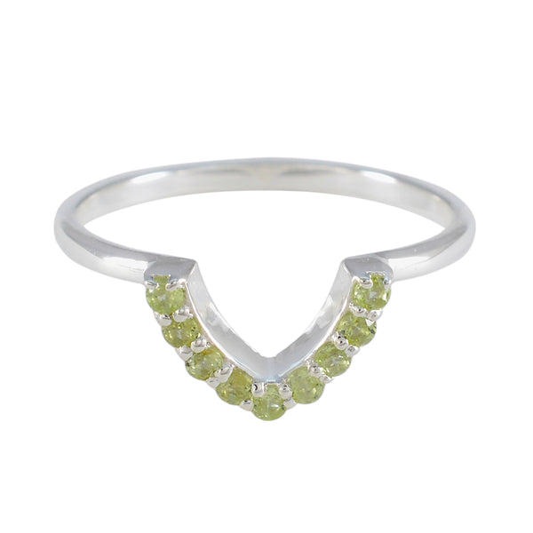 Peridot multiple Korean Sterling Silver Green Gemstone Elegant  crown Ring Jewellery
