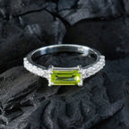 Peridot Halo Korean Sterling Silver Green Gemstone Delicate Abstract Ring Jewellery