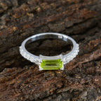 Peridot Halo Korean Sterling Silver Green Gemstone Delicate Abstract Ring Jewellery