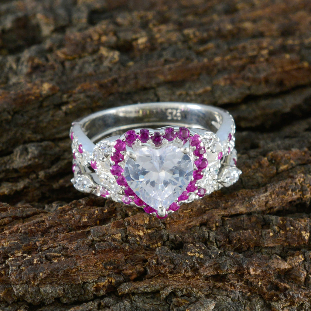 Pink CZ Halo German 925 Silver Pink Gemstone Tiny Cultural Ring Jewelry