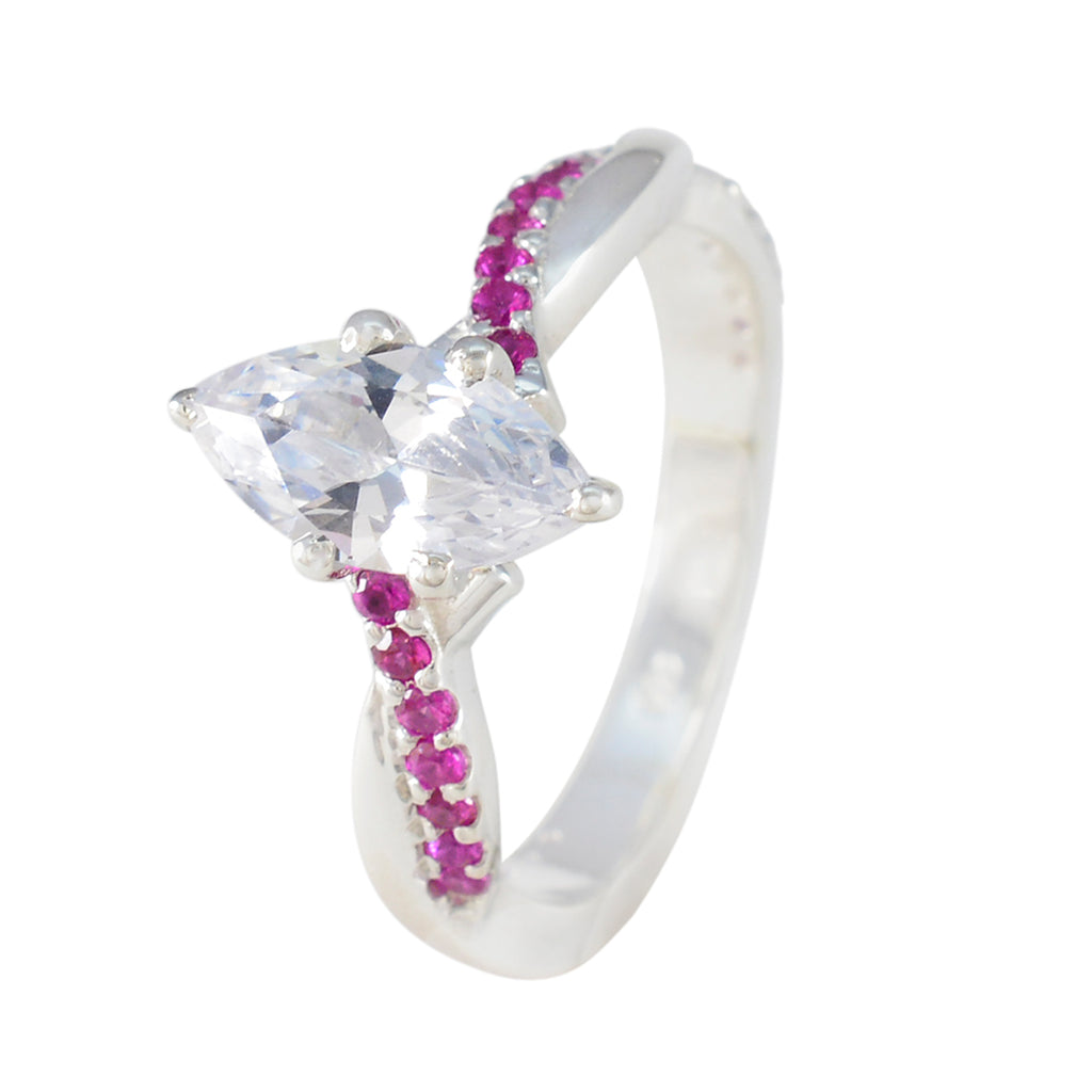 Pink CZ Halo African 925 Sterling Silver Pink Gems Tiny Boho Ring Jewelry