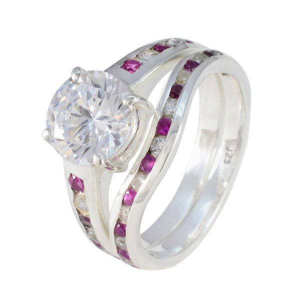 Pink CZ Halo Russian Silver Pink Gemstone Tiny Artisan Ring Jewellery