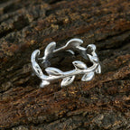 Plain Plain African Silver Gray Gemstones Slim Leafy Thumb Ring Jewelry