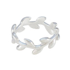 Plain Plain African Silver Gray Gemstones Slim Leafy Thumb Ring Jewelry