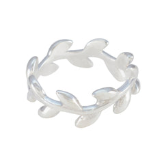 Plain Plain African Silver Gray Gemstones Slim Leafy Thumb Ring Jewelry