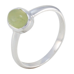 Prehnite Solitaire American Silver Green Gems Delicate Romantic Ring Jewelry