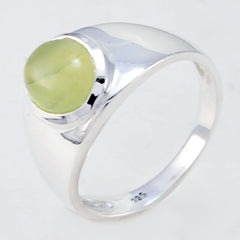 Prehnite Solitaire Indian Sterling Silver Green Gemstone Minimal Abstract Ring Jewellery