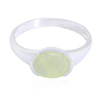 Prehnite Solitaire Turkish Sterling Silver Green Gemstones Dainty Abstract Ring Jewelry