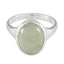 Prehnite Solitaire German Silver Green Gemstone Minimal Trendy Ring Jewellery