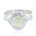 Prehnite Solitaire Russian 92.5 Silver Green Gemstones Mid weight Graceful Ring Jewelry