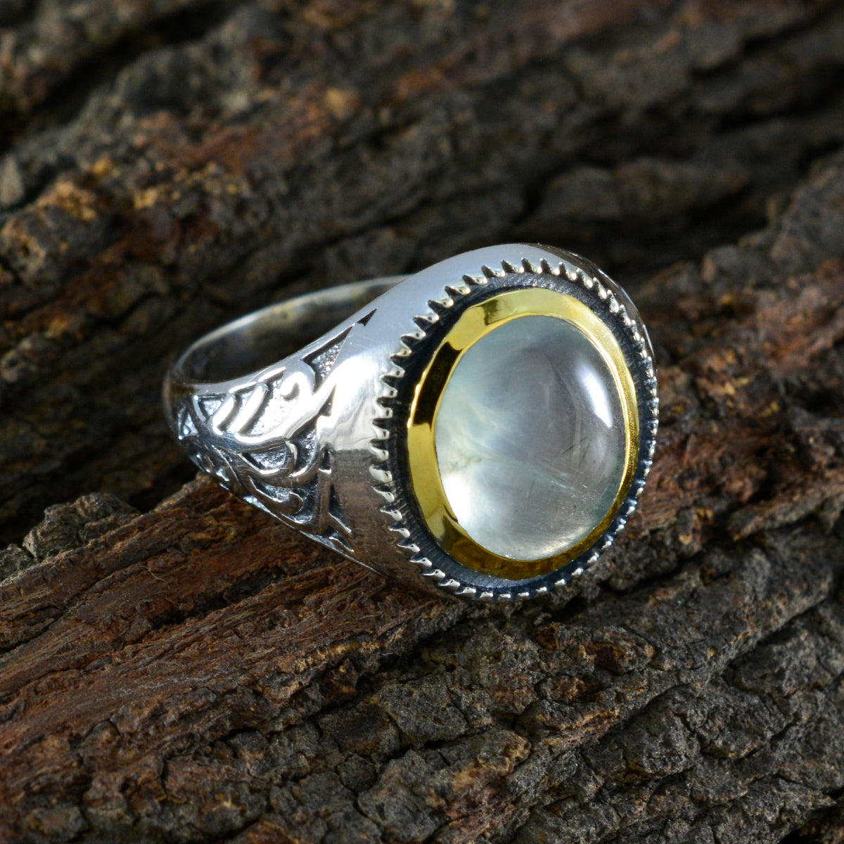 Prehnite Solitaire Mexican 925 Silver Green Gemstone Eye catching Filigree Ring Jewellery